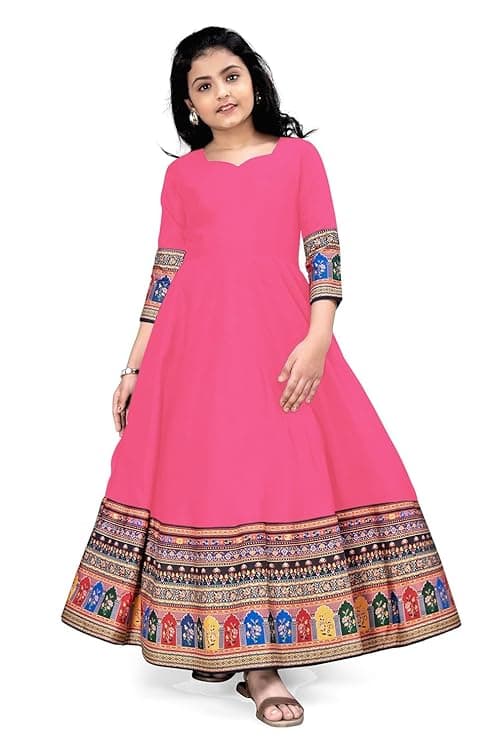 Girls Net Anarkali Gown