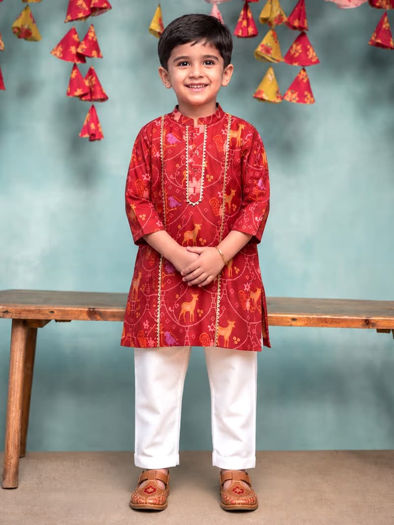 Boys Cotton Silk Kurta Set