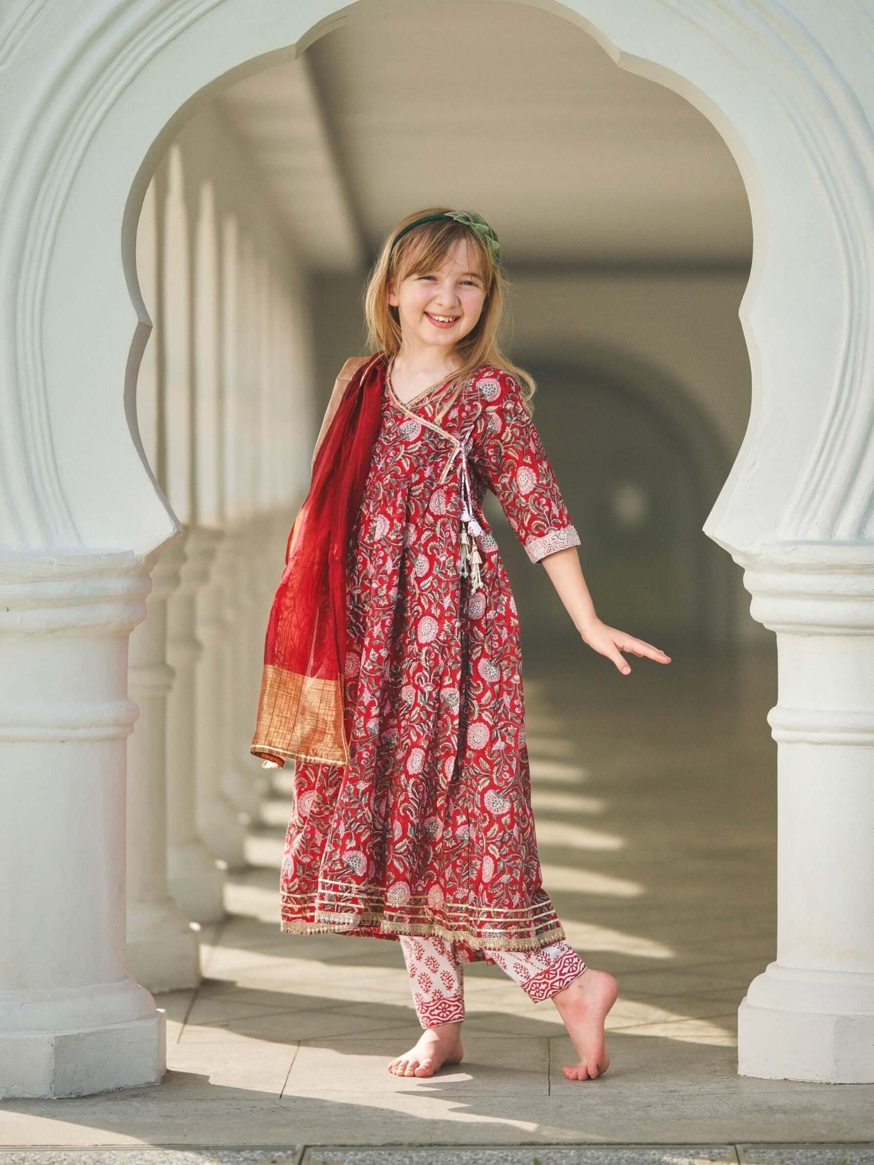 Girls Cotton Anarkali Dress