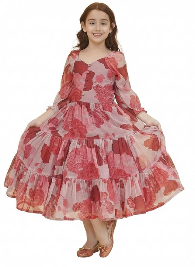 Girls Printed Maxi Dress