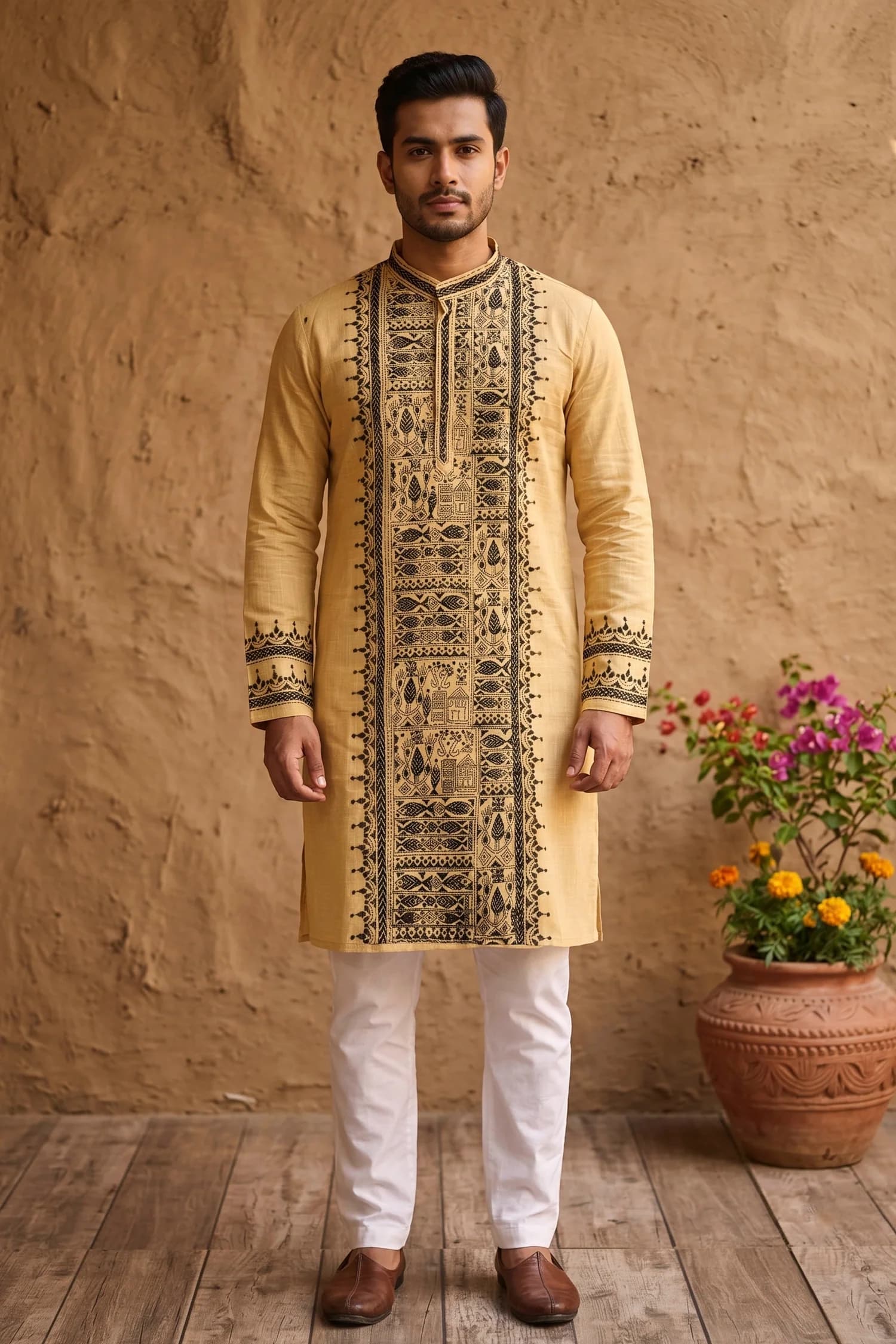 Handwoven Kantha Stitch Kurta