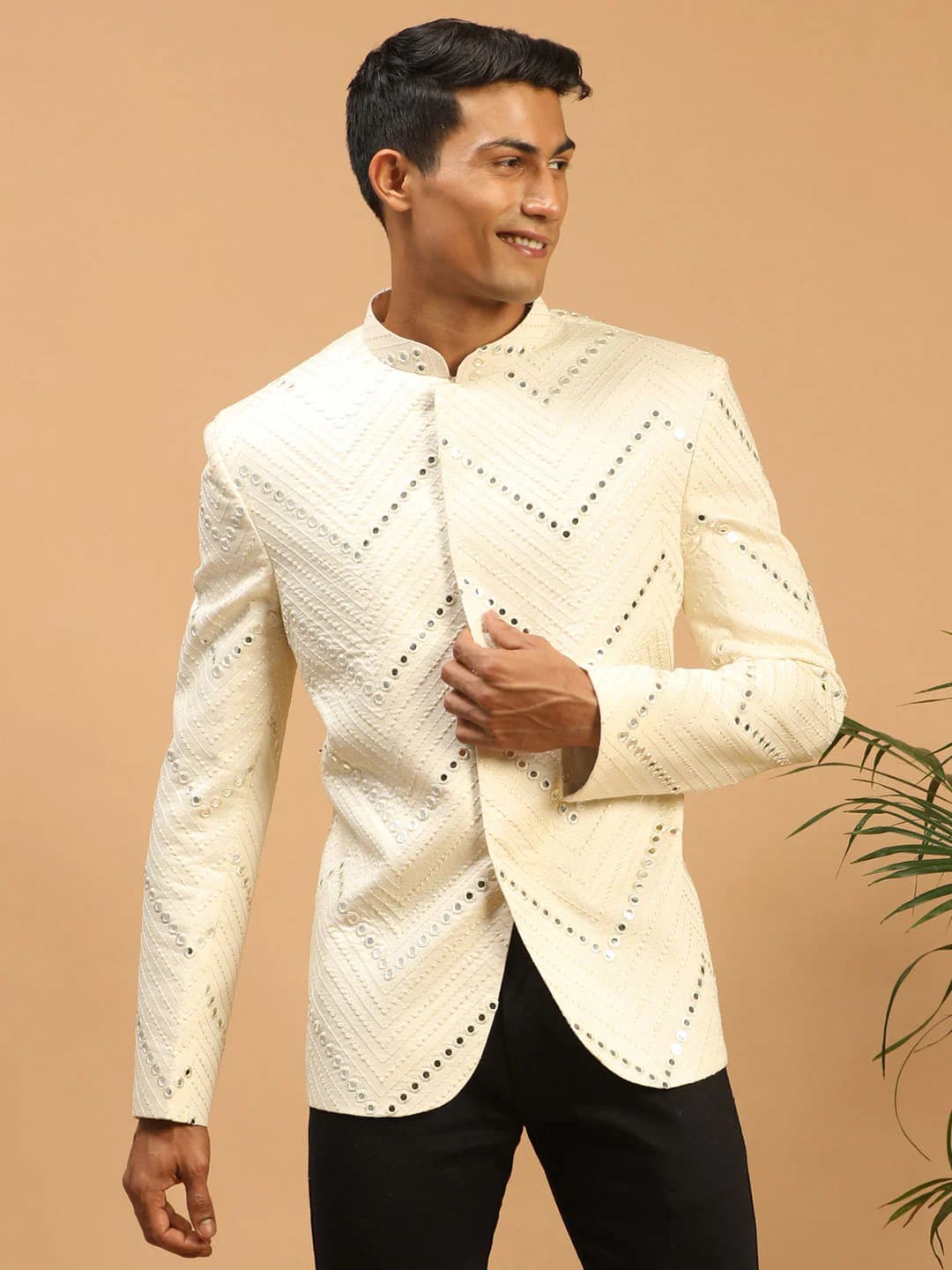 Linen Blend Jodhpuri Suit