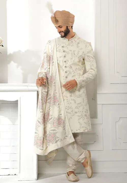 Designer Floral Print Sherwani