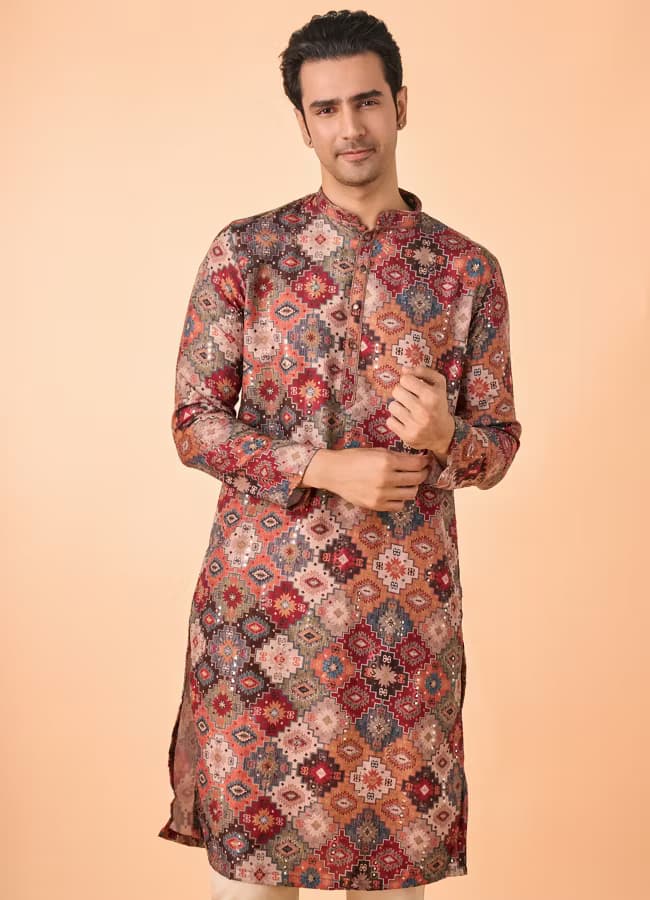 Cotton Silk Printed Kurta