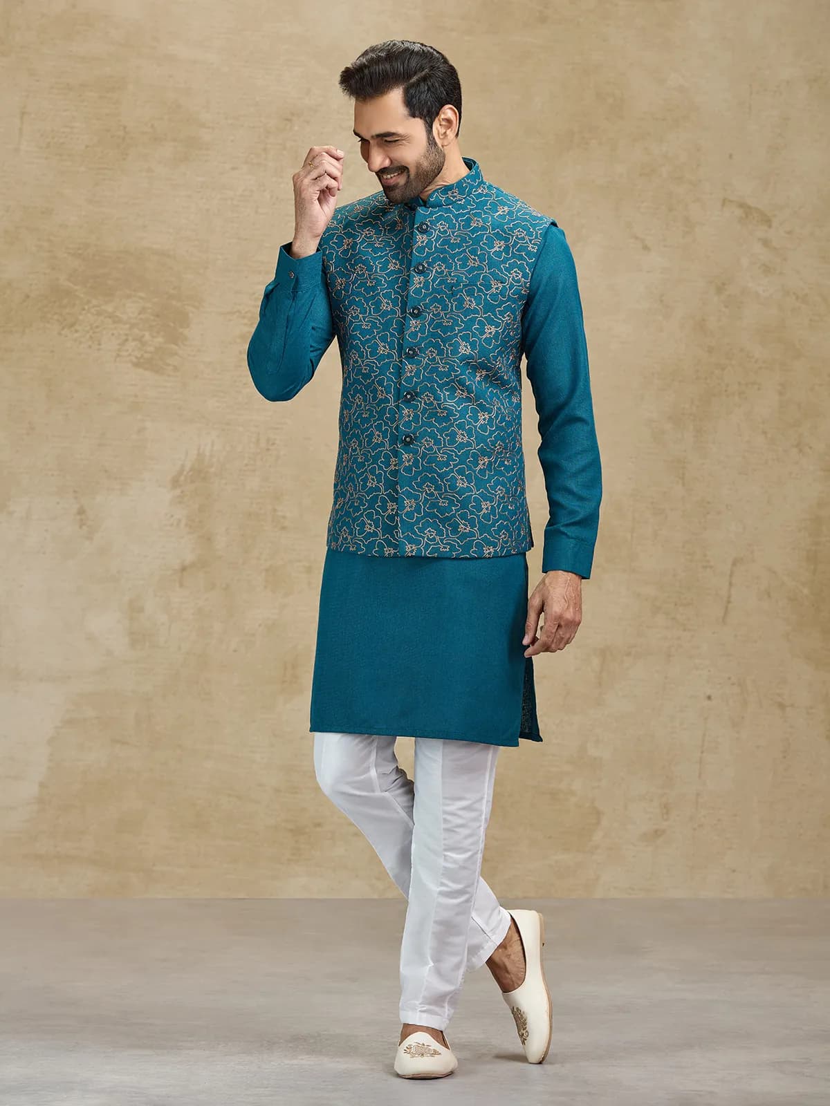 Silk Jacquard Waistcoat Set