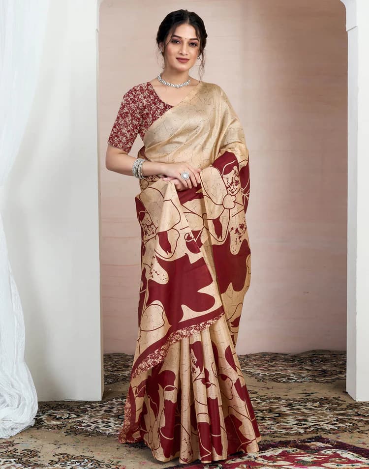 Bhagalpuri Silk Printed Saree