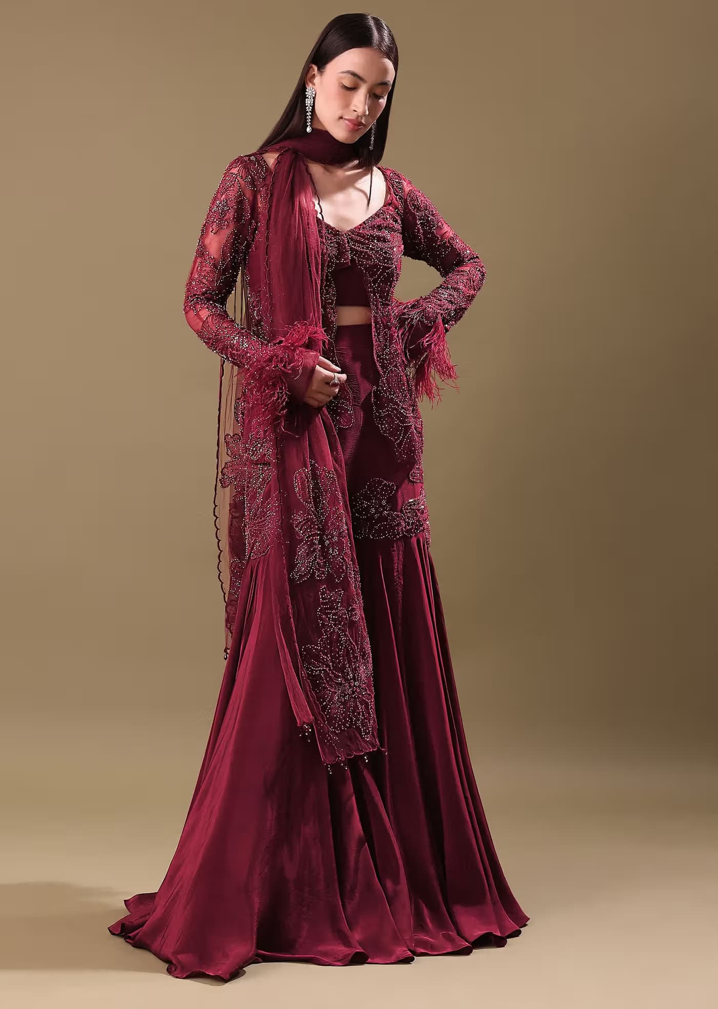 Designer Belted Sharara Set