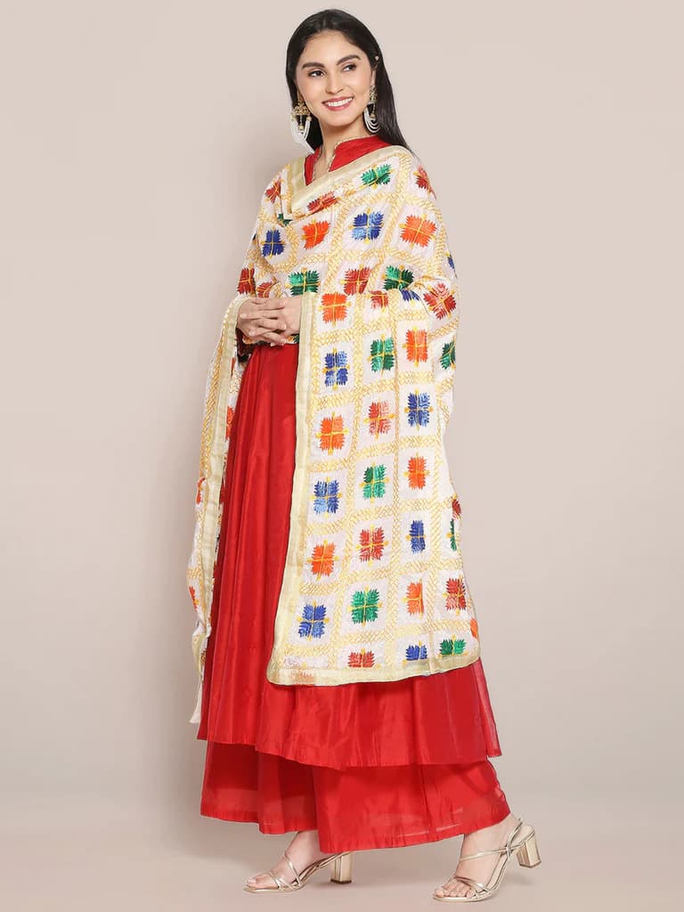 Phulkari Embroidered Dupatta Set