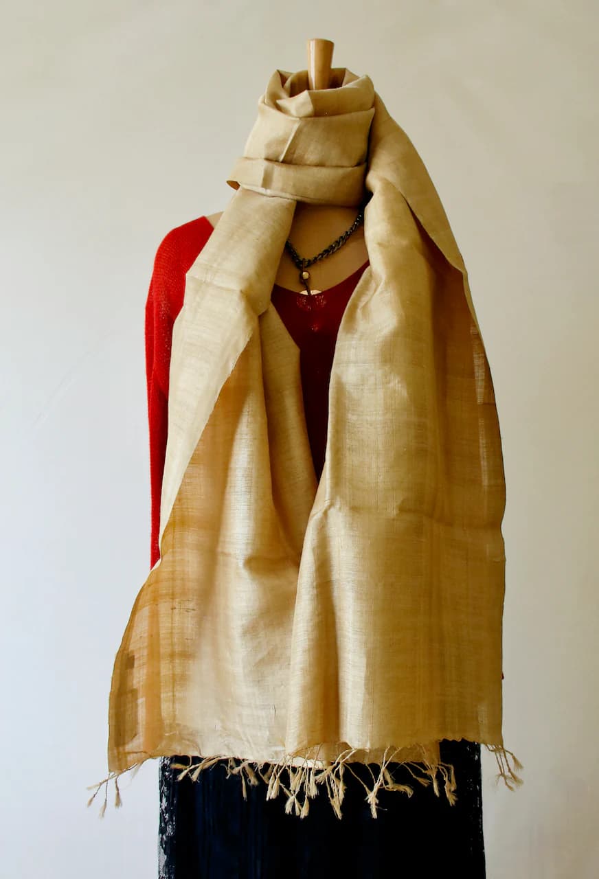 Muga Silk Golden Shawl
