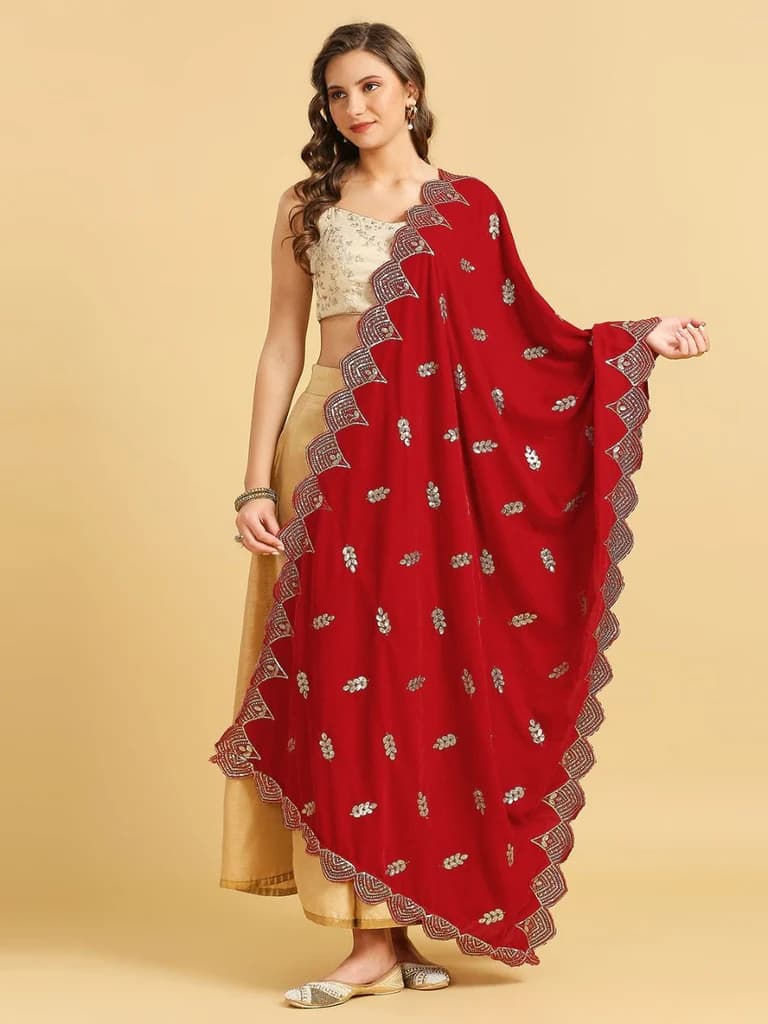 Velvet Zari Border Dupatta